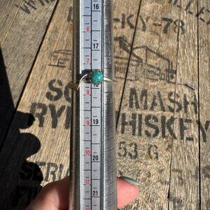 New Delicate Turquoise Ring • Sterling Silver  Size 7 3/4 • Native American Made